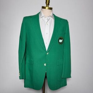 Andhurst Blazer Mens 40R Green Solid Masters Golf Tournament Sport Coat Vintage
